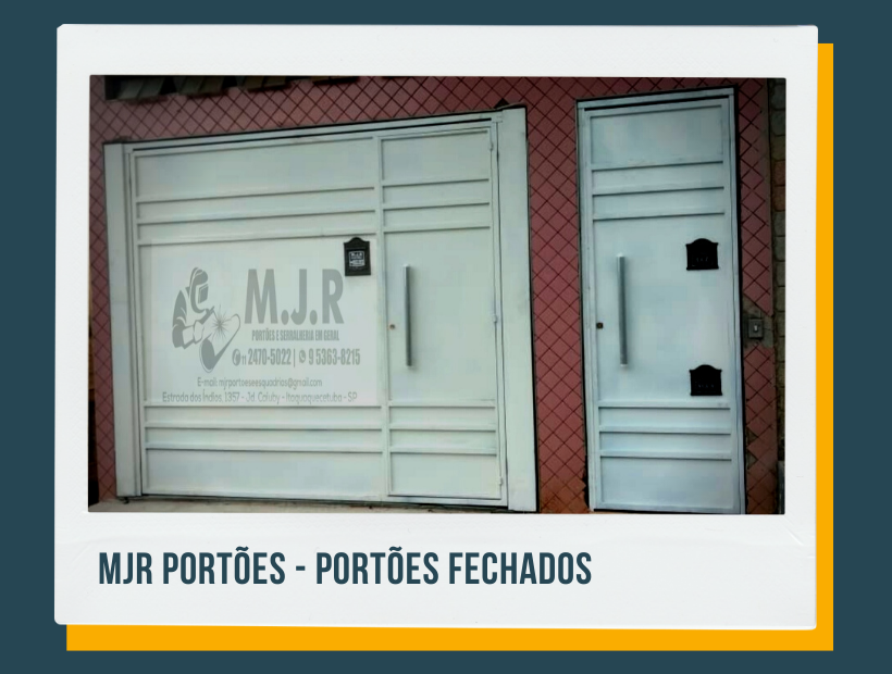 MJR PORTÕES SERRALHERIA GRADES PORTAS DE ENROLAR - CORRIMÃO E GUARDA CORPO